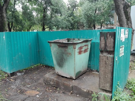 После вмешательства ОНФ коммунальщики Благовещенска очистили две контейнерные площадки от мусора во дворе дома
