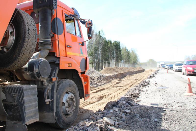 Процесс восстановления участка трассы М-7 в Нытвенском районе Пермского края завершается