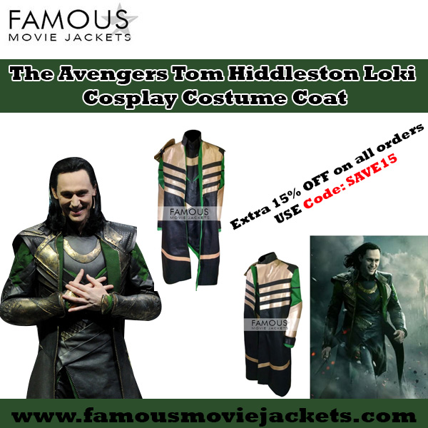 The Avengers Tom Hiddleston Loki Cosplay Costume Coat